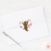 Chocolade Labrador Puppy knuffel Cartoon Bloemen Hart Sticker (Envelop)
