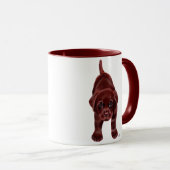 Chocolade Labrador Puppy Mok (Voorkant rechts)