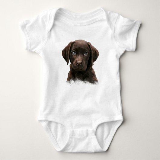 Chocolade Labrador Puppy Romper (Voorkant)