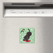 Chocolade Labrador Puppy & Santa Hoed Kerstmis Magneet (Insitu (Vaatwasser))