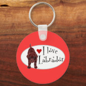 Chocolade Labrador Puppy Sleutelhanger (Voorkant)