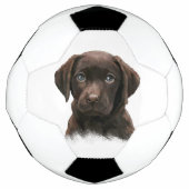 Chocolade Labrador Puppy Voetbal (Voorkant)