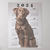 Chocolade Labrador Retriever 2024 Wandkalender Poster (Voorkant)