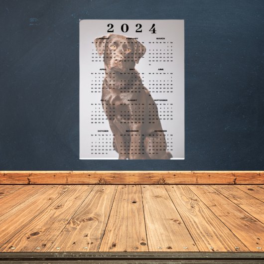 Chocolade Labrador Retriever 2024 Wandkalender Poster