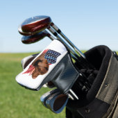 Chocolade Labrador Retriever Amerikaanse vlag Golfheadcover (Insitu)