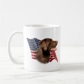Chocolade Labrador Retriever Amerikaanse vlag Koffiemok (Links)