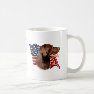 Chocolade Labrador Retriever Amerikaanse vlag Koffiemok