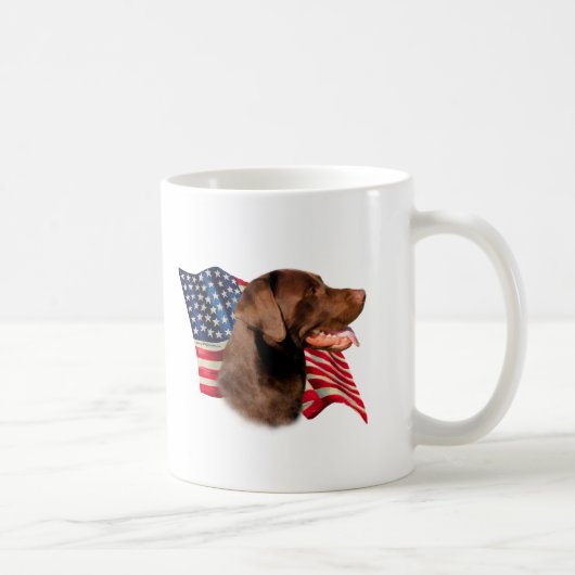 Chocolade Labrador Retriever Amerikaanse vlag Koffiemok (Rechts)
