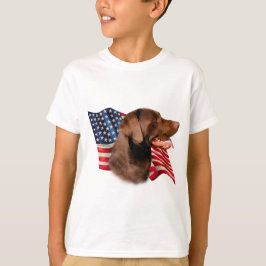 Chocolade Labrador Retriever Amerikaanse vlag T-shirt