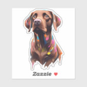 Chocolade Labrador Retriever, "Beau" Vinyl Decal, Sticker (Vel)