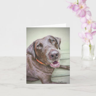 Chocolade Labrador retriever blanco briefkaart