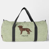 Chocolade Labrador Retriever Bruin Lab Hond Groen Plunjezak (Voorkant)