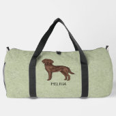 Chocolade Labrador Retriever Bruin Lab Hond Groen Plunjezak (Achterkant)