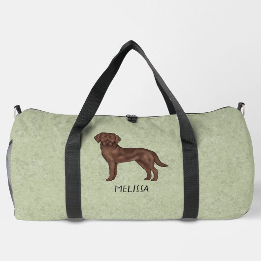 Chocolade Labrador Retriever Bruin Lab Hond Groen Plunjezak (Achterkant)