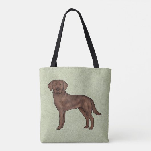 Chocolade Labrador Retriever Bruin Lab Hond Groen Tote Bag (Achterkant)