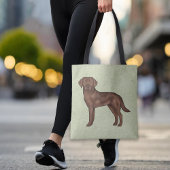 Chocolade Labrador Retriever Bruin Lab Hond Groen Tote Bag