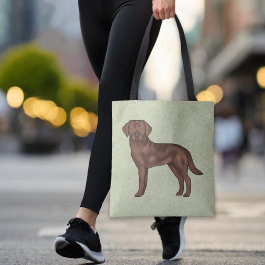 Chocolade Labrador Retriever Bruin Lab Hond Groen Tote Bag