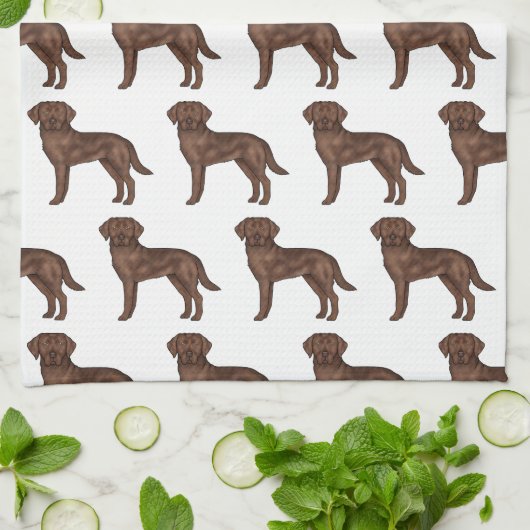 Chocolade Labrador Retriever Bruin Lab Hondenpatro Theedoek (Gevouwen)