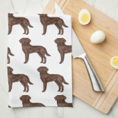 Chocolade Labrador Retriever Bruin Lab Hondenpatro Theedoek (Quarter Fold)