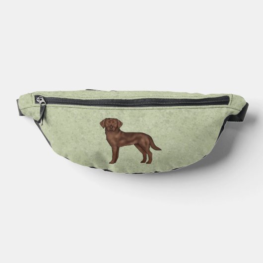 Chocolade Labrador Retriever Bruine Lab Hond Groen Heuptasje (Liggend)