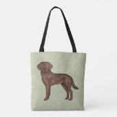 Chocolade Labrador Retriever Bruine Lab Hond Groen Tote Bag (Achterkant)