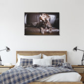 Chocolade Labrador Retriever Canvas Afdruk (Insitu (Slaapkamer))