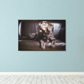 Chocolade Labrador Retriever Canvas Afdruk (Insitu (Houten vloer))