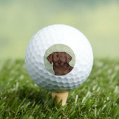 Chocolade Labrador Retriever Cartoon Dog Head Golfballen (Insitu Shirt)