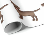 Chocolade Labrador Retriever Cartoon Dog Patroon Cadeaupapier (Rol Hoek)
