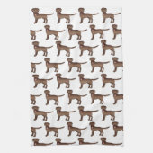 Chocolade Labrador Retriever Cartoon Dog Patroon Theedoek (Verticaal)
