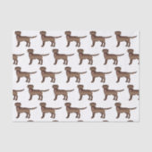 Chocolade Labrador Retriever Cartoon Dog Patroon Tissuepapier (Voorkant)