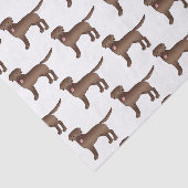 Chocolade Labrador Retriever Cartoon Dog Patroon Tissuepapier (Detail)