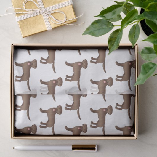 Chocolade Labrador Retriever Cartoon Dog Patroon Tissuepapier (Geschenk)
