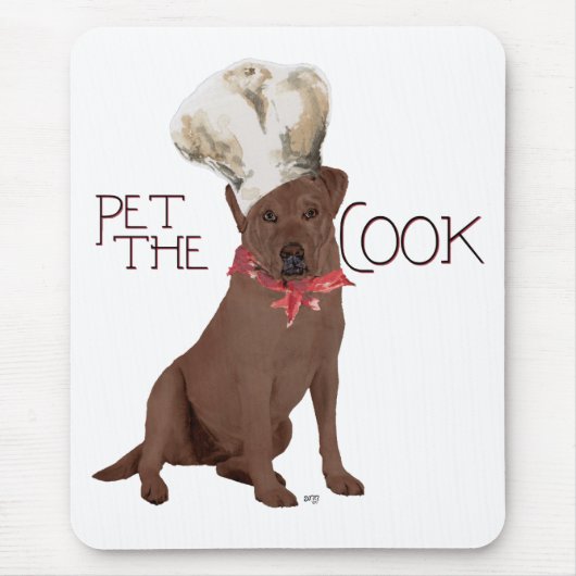 Chocolade Labrador Retriever Chef Muismat (Voorkant)