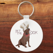 Chocolade Labrador Retriever Chef Sleutelhanger (Voorkant)