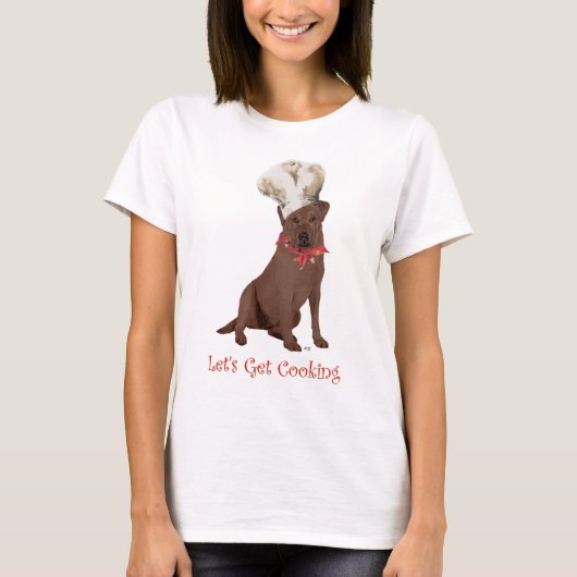 Chocolade Labrador Retriever Chef T-shirt (Voorkant)