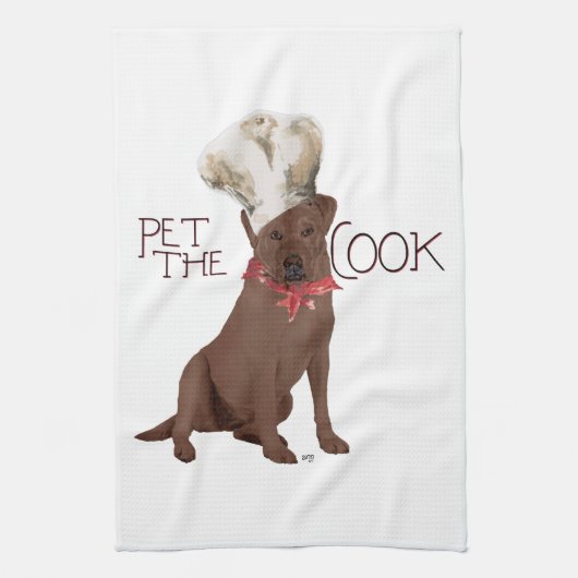 Chocolade Labrador Retriever Chef Theedoek (Verticaal)