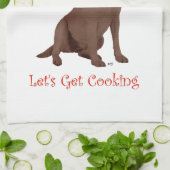 Chocolade Labrador Retriever Chef Theedoek (Gevouwen)