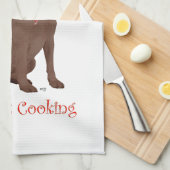 Chocolade Labrador Retriever Chef Theedoek (Quarter Fold)