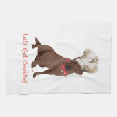 Chocolade Labrador Retriever Chef Theedoek (Horizontaal)