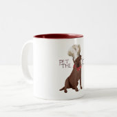 Chocolade Labrador Retriever Chef Tweekleurige Koffiemok (Voorkant links)