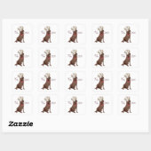 Chocolade Labrador Retriever Chef Vierkante Sticker (Vel)