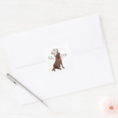 Chocolade Labrador Retriever Chef Vierkante Sticker (Envelop)