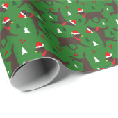 Chocolade Labrador Retriever Choc Labs Kerstmis Cadeaupapier (Rol Hoek)