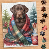 Chocolade Labrador Retriever Cosy Dog Christmas Legpuzzel