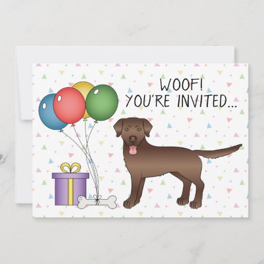 Chocolade Labrador Retriever Cute Dog - Birthday Kaart (Voorkant)
