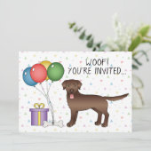 Chocolade Labrador Retriever Cute Dog - Birthday Kaart (Staand voorkant)