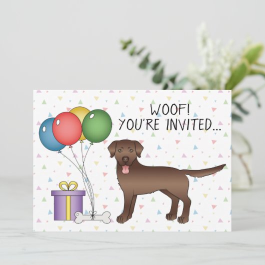 Chocolade Labrador Retriever Cute Dog - Birthday Kaart (Staand voorkant)