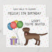 Chocolade Labrador Retriever Cute Dog - Birthday Kaart (Voorkant / Achterkant)