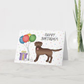 Chocolade Labrador Retriever Dog Happy Birthday Kaart (Voorkant)